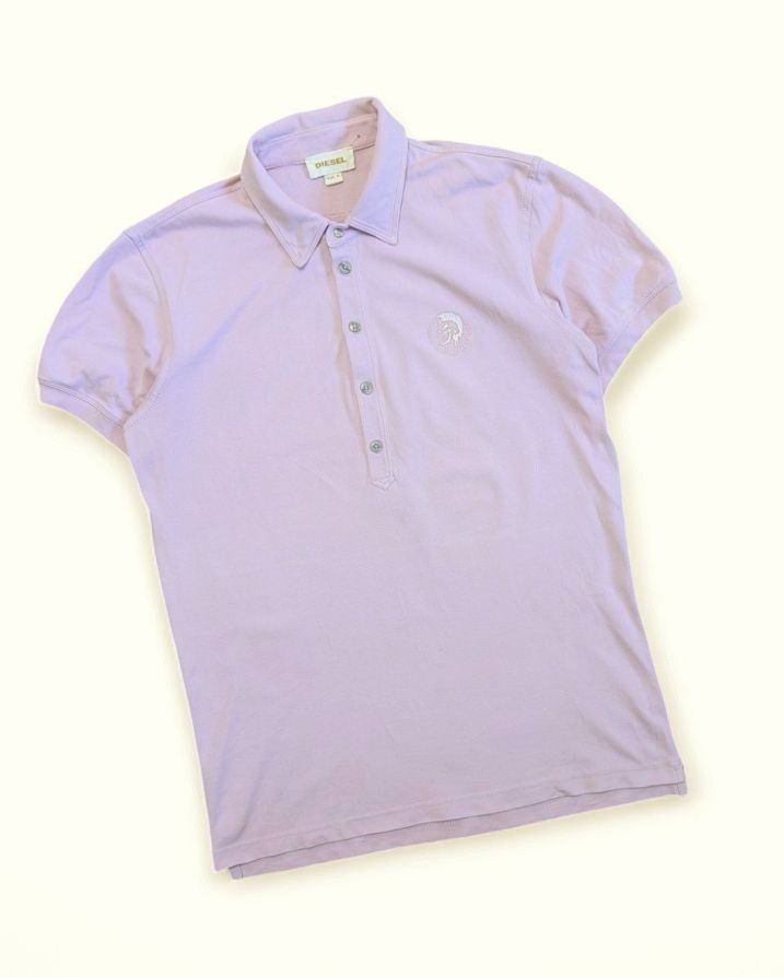 Diesel DIESEL Five Buttons Long Placket Polo Shirt In Pink Size US M / EU 48-50 / 2 - 6 Thumbnail