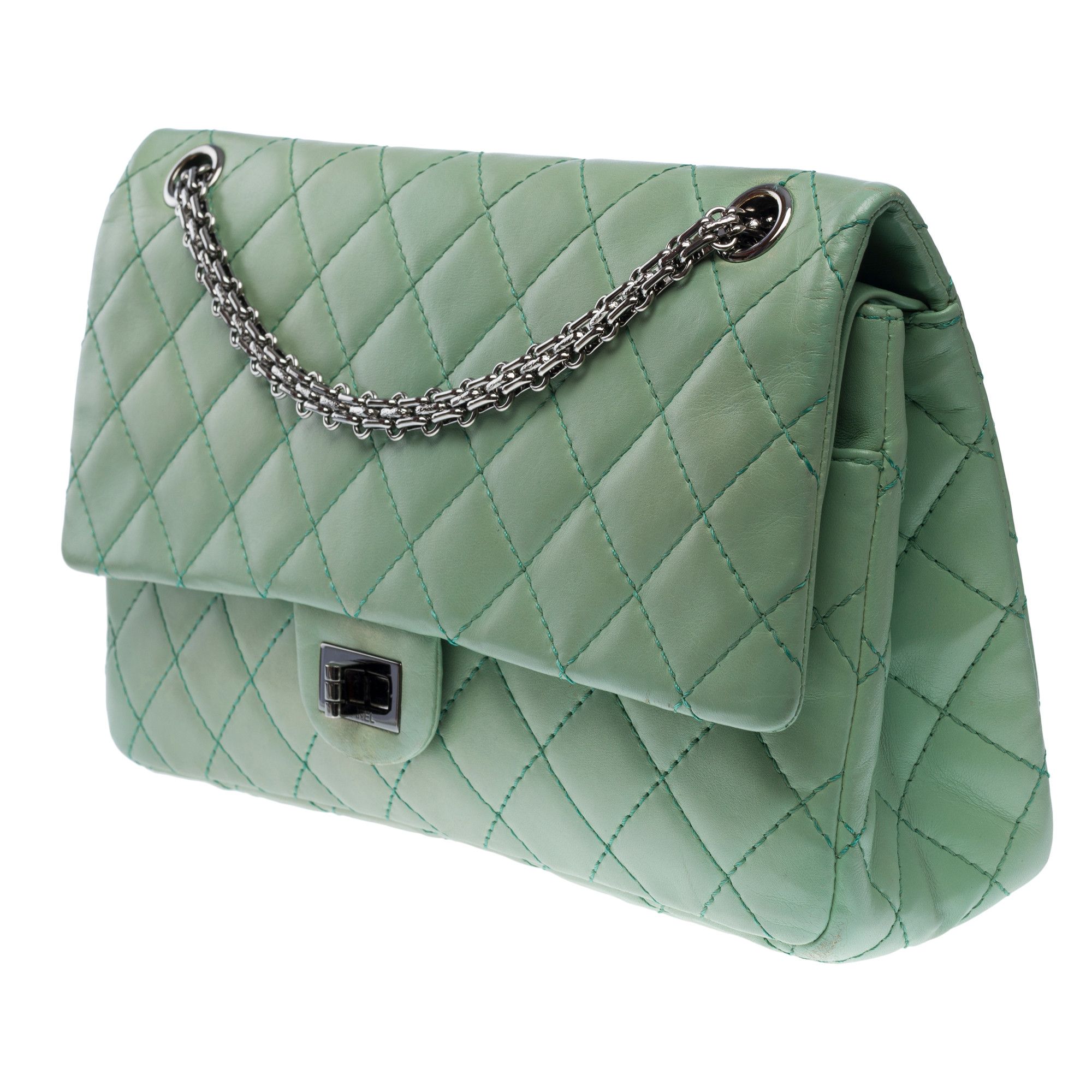 Chanel CHANEL 2.55 in Green Leather Size ONE SIZE - 4 Thumbnail