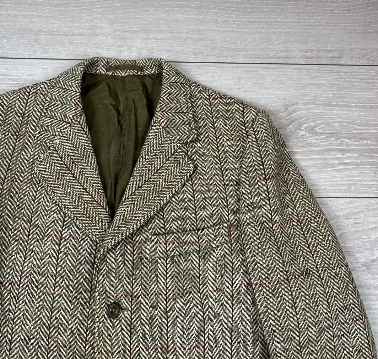 Burberry Burberrys Vintage 80s Irish Tweed Blazer Jacket Size 40R - 7 Thumbnail
