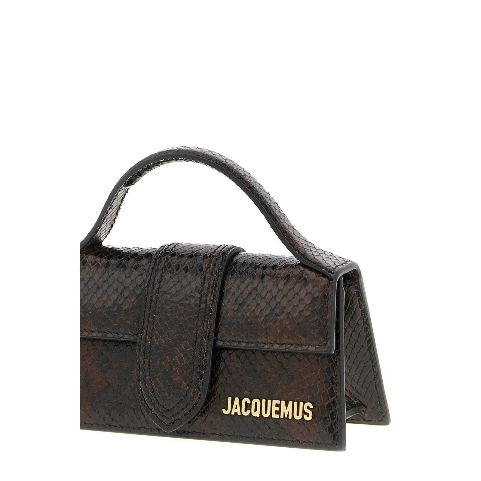 JACQUEMUS The Bambino Brown Embossed Leather Shoulder Bag Ne