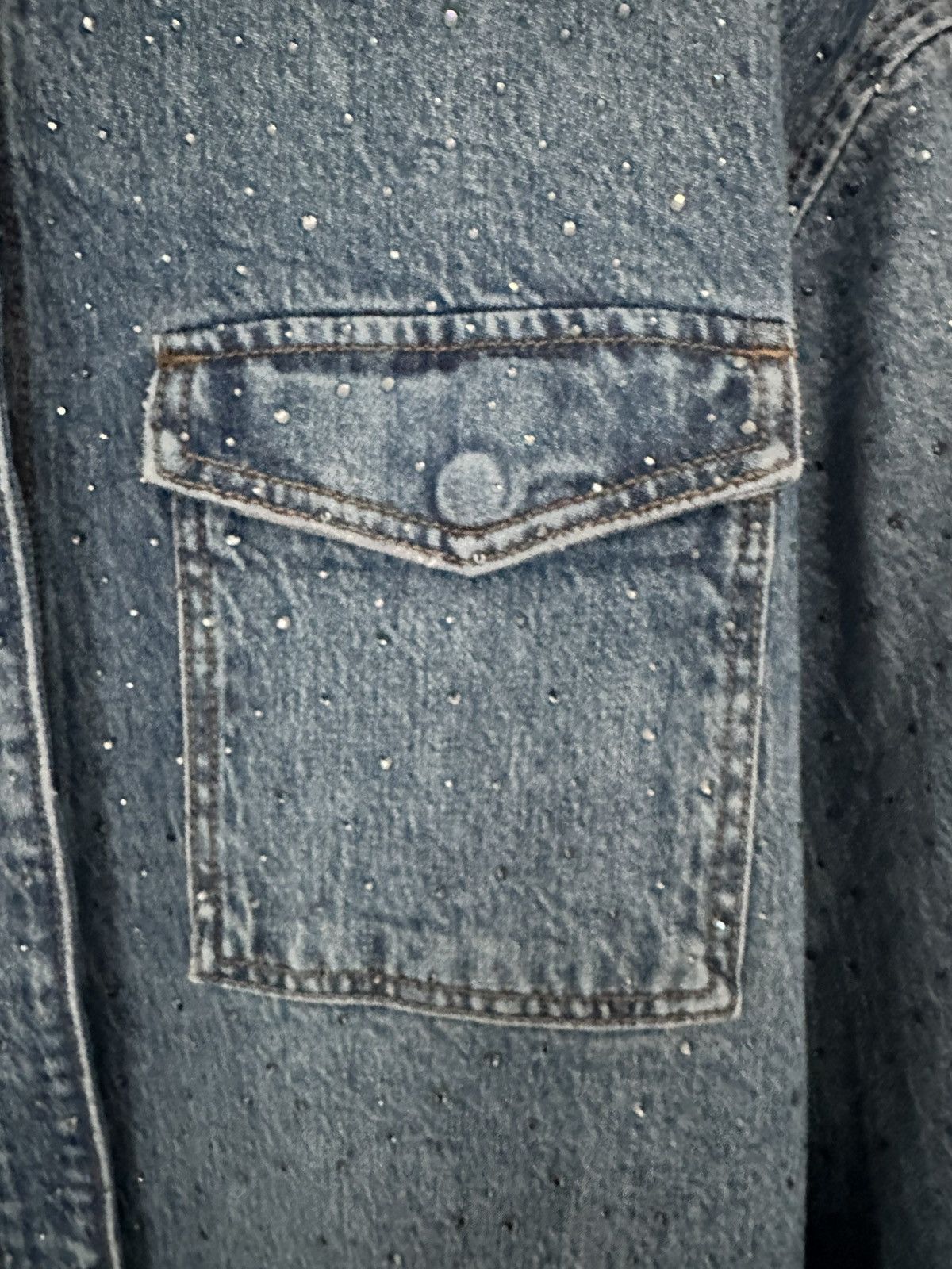 Joe's Joe's Jeans Katrina Crystal-Embellished Denim Shirt Jacket Size S / US 4 / IT 40 - 5 Thumbnail