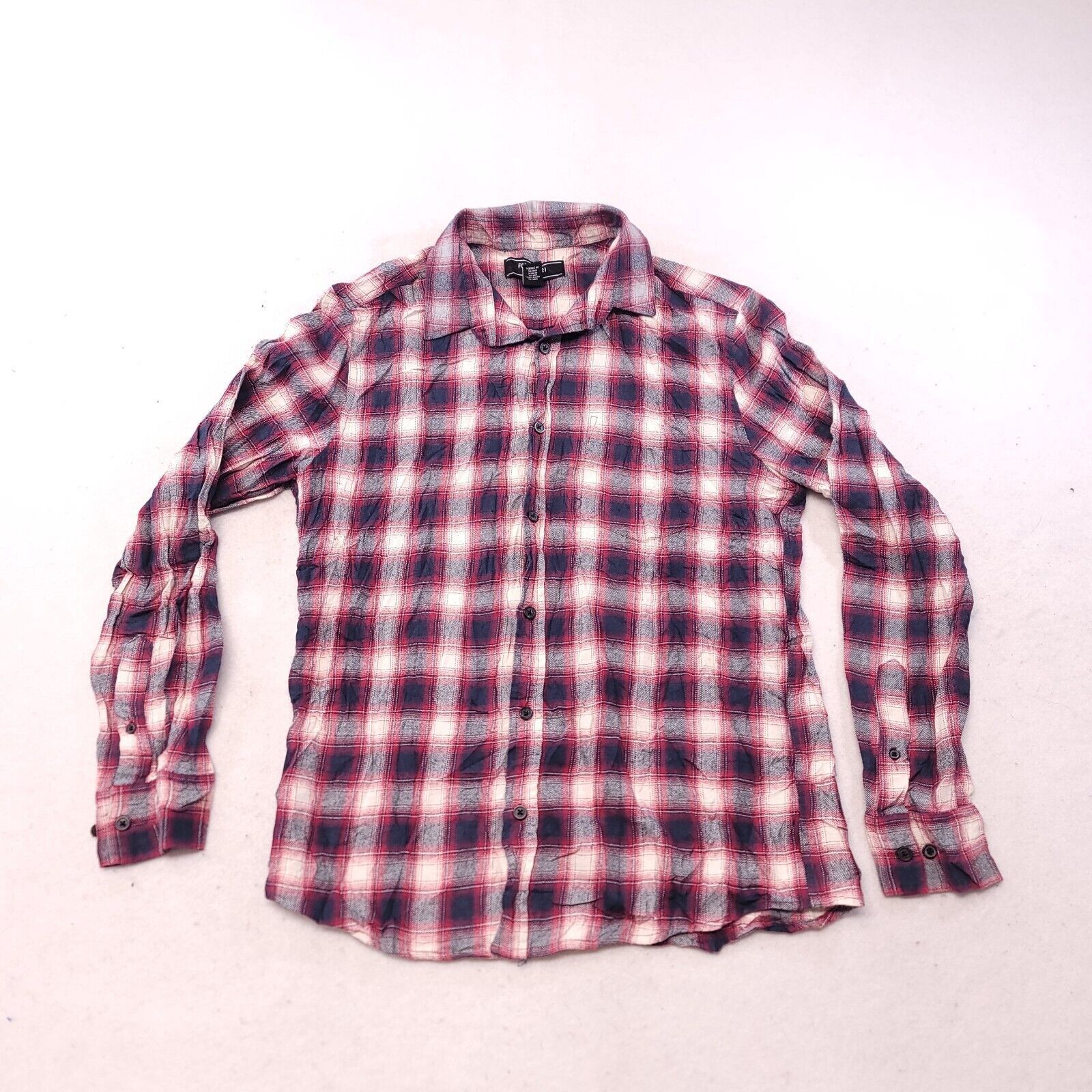 Forever 21 Forever 21 Tartan Flannel Shirt Mens Size Medium M Red Blue Size US M / EU 48-50 / 2 - 2 Thumbnail