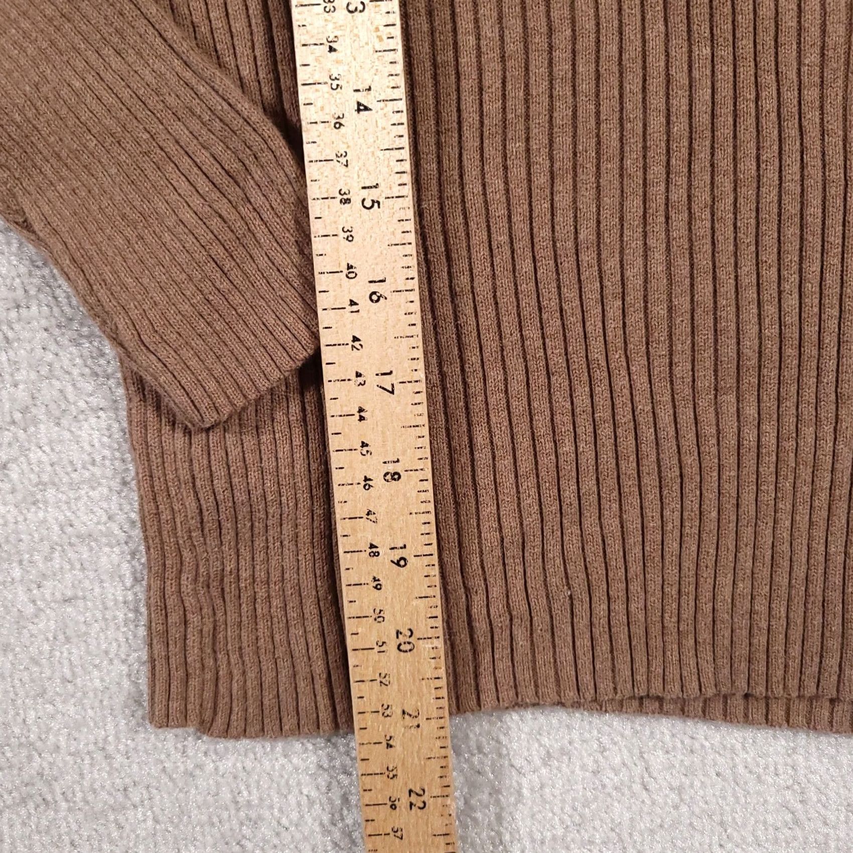 Croft & Barrow Croft & Barrow Sweater Women L Brown Cowl Neck Long Sleeve Ribbed Knit Size L / US 10 / IT 46 - 7 Thumbnail