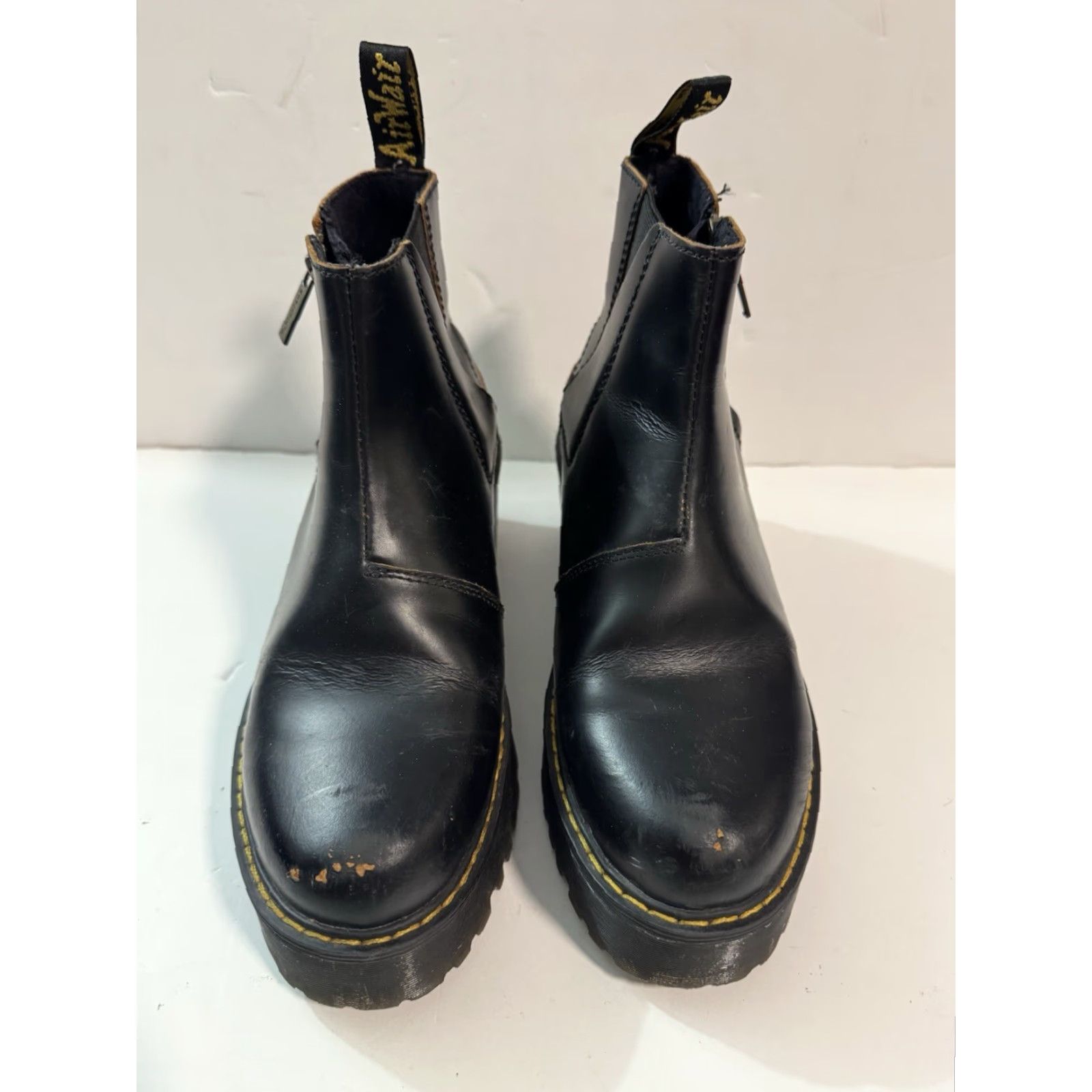 Dr. Martens Dr. Martens Boots Women US 7 Black Smooth Leather Platform Chunky Zip Rometty II Y2K Size US 5 / IT 35 - 4 Thumbnail