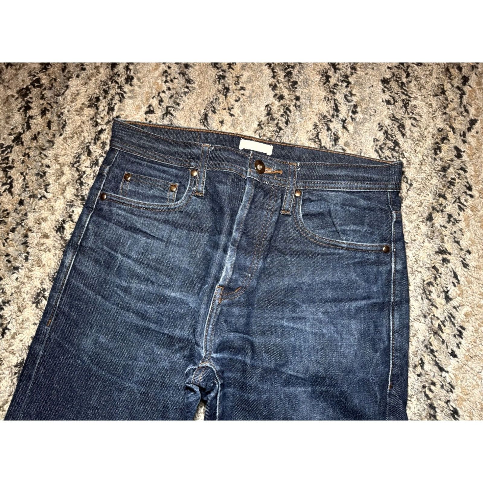 The Unbranded Brand VINTAGE Unbranded Brand Jeans Mens 31x29 UB201 Tapered Selvedge Denim Worn In Faded Mens Jeans Slim 31 Blue Size US 31 - 5 Thumbnail