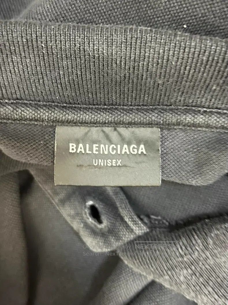 Balenciaga Balenciaga Solid Color Collar Faded Cotton Pique Short Sle Size US S / EU 44-46 / 1 - 3 Thumbnail