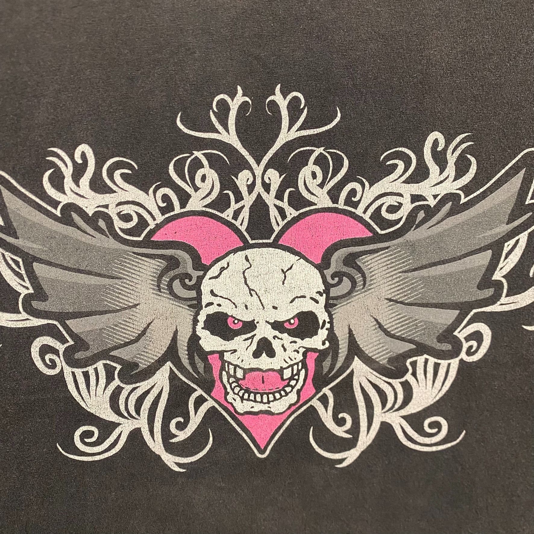Vintage Vintage Y2K Sun Faded Cyber Goth Heart Skull WWE T-Shirt Size US L / EU 52-54 / 3 - 3 Thumbnail