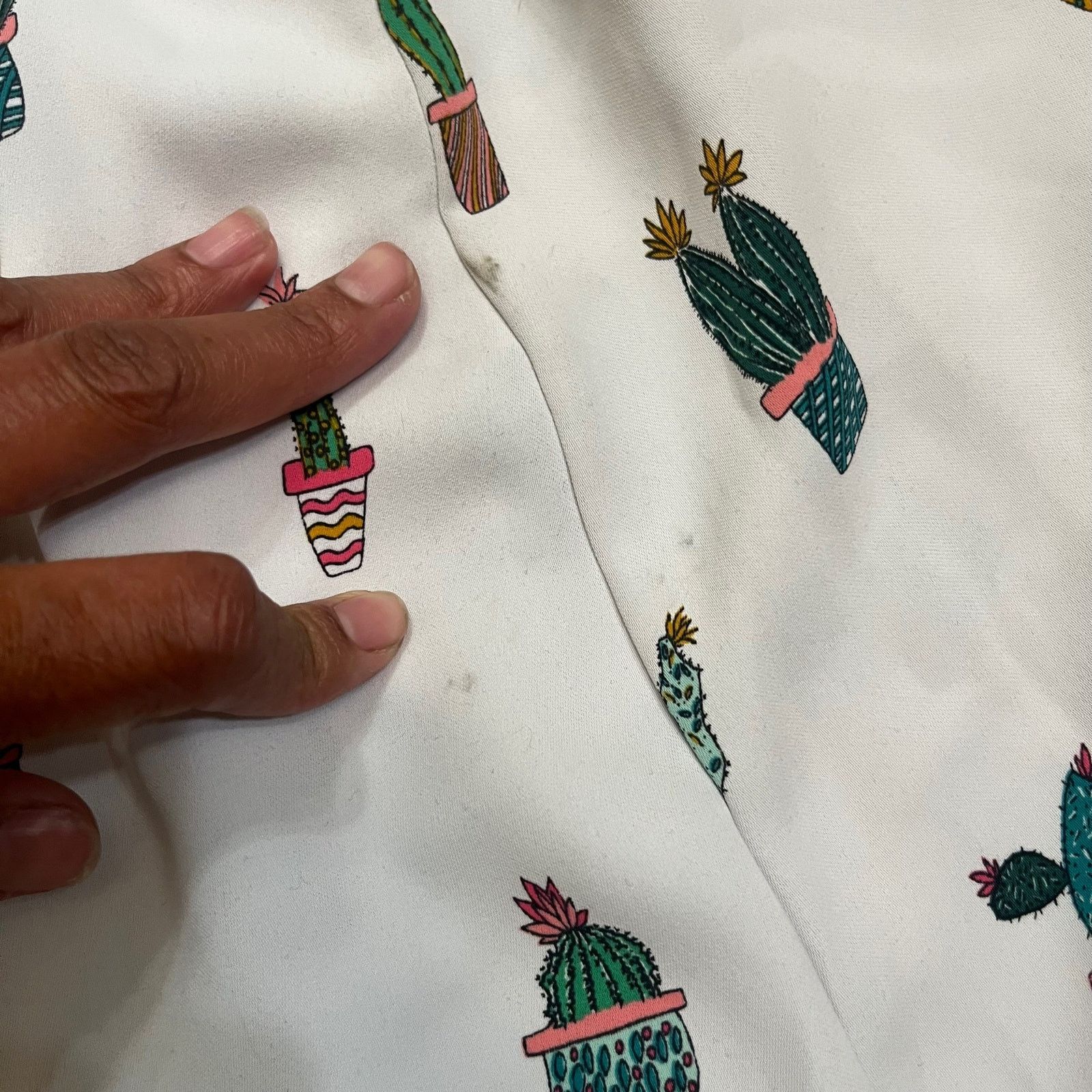 Don't Be Mad Do + Be Skirt Women's Large Cactus Plant Flowy Skater Tie Size 29" - 4 Thumbnail