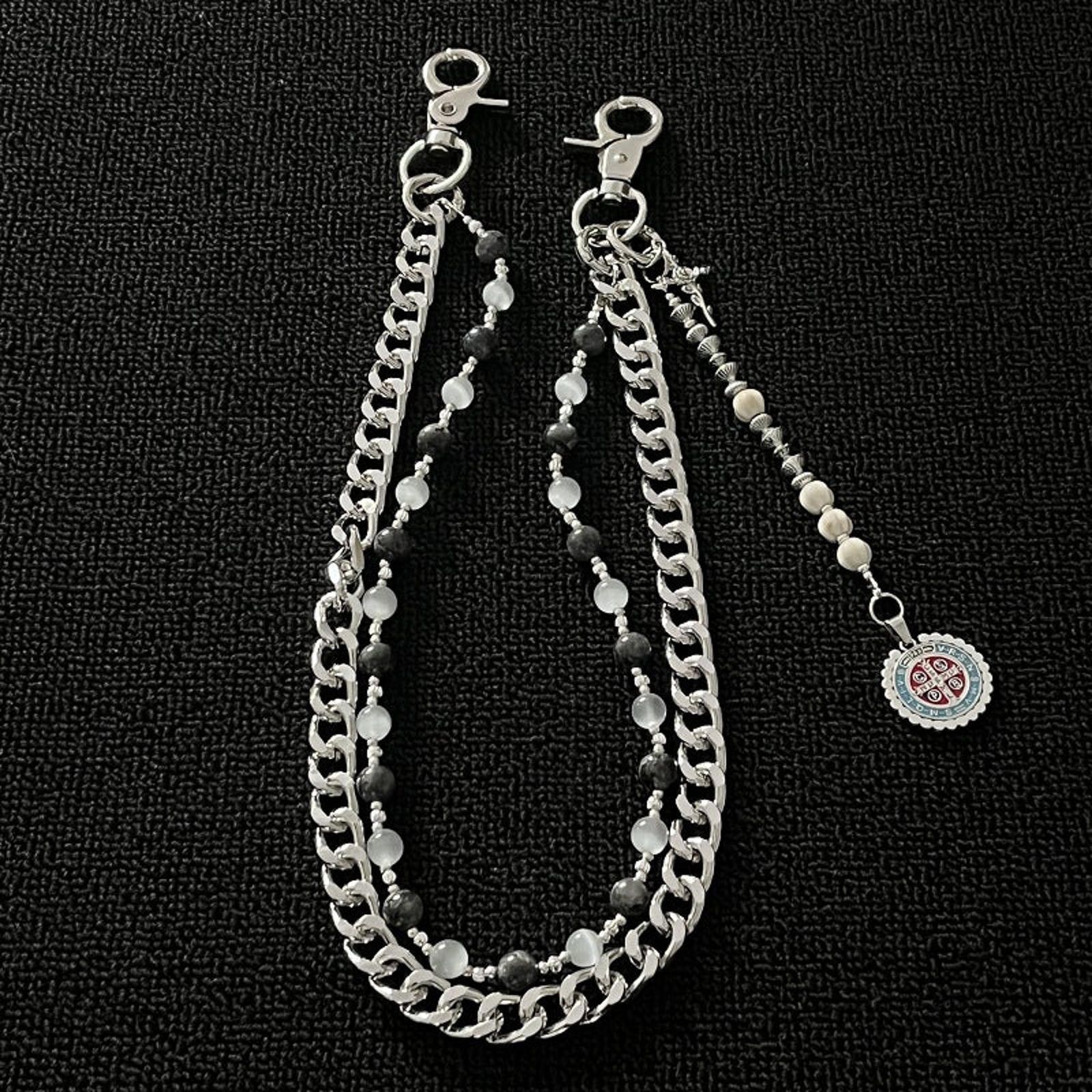 Jewelry Double Layered Gemstone Wallet Chain, Pants Chain Size ONE SIZE - 2 Thumbnail
