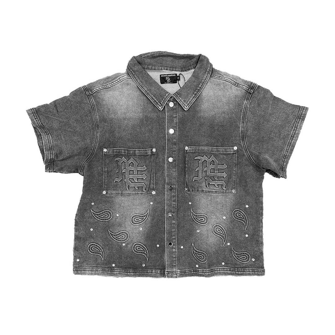 Other Mixed Emotions Paisley Denim Black Shirt Size US M / EU 48-50 / 2 - 1 Thumbnail