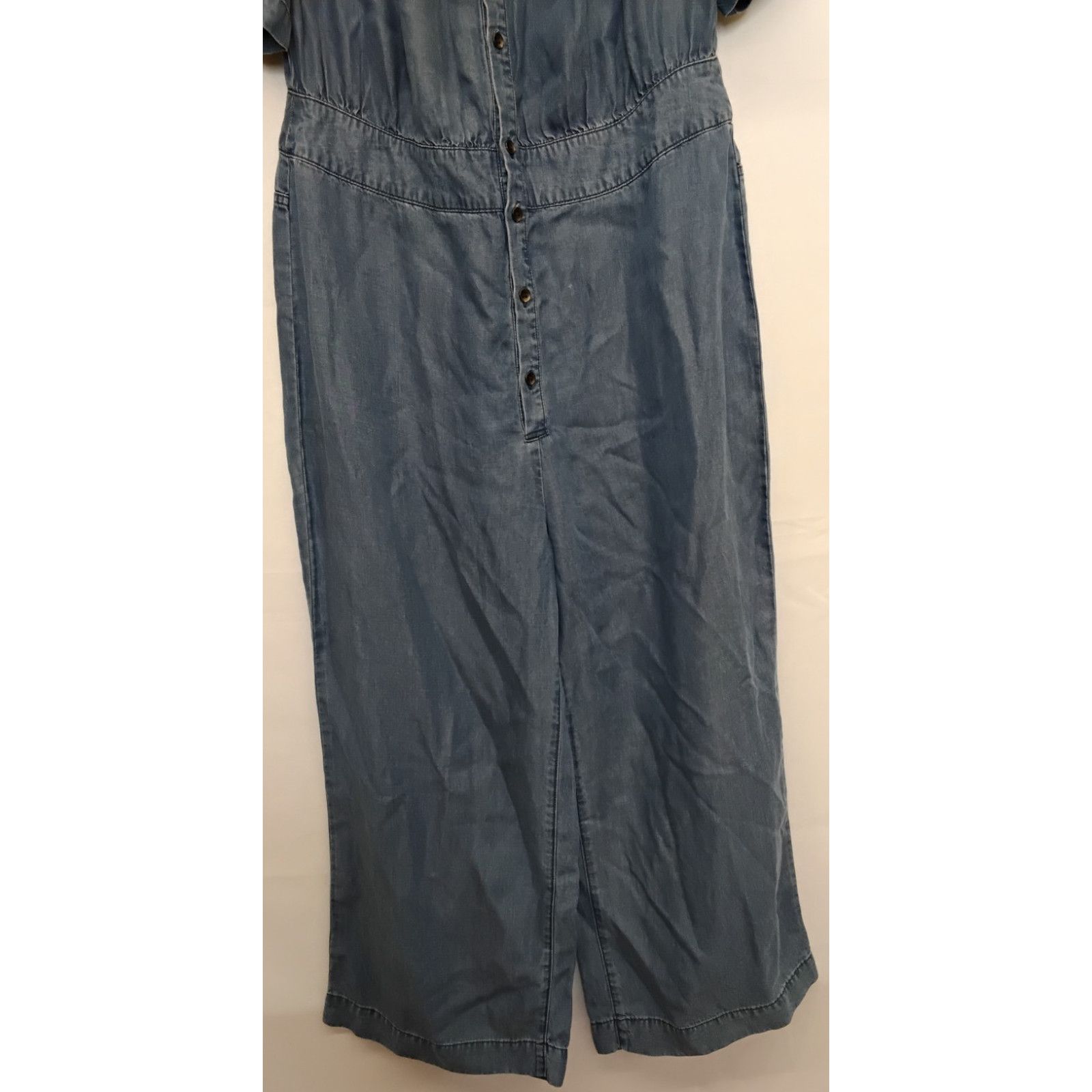7 For All Mankind 7 For All Mankind Jumpsuit Women L Blue Smocked Lyocell New Size 34" / US 12 / IT 48 - 5 Thumbnail