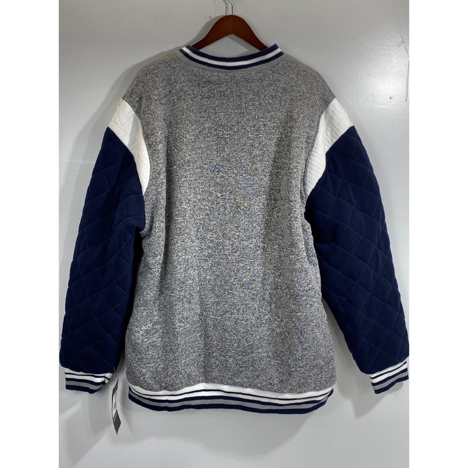 Vintage Gear Jacket Mens Varsity Style NWT Size 3XL Blue Gray White #341 Size US XXL / EU 58 / 5 - 2 Thumbnail