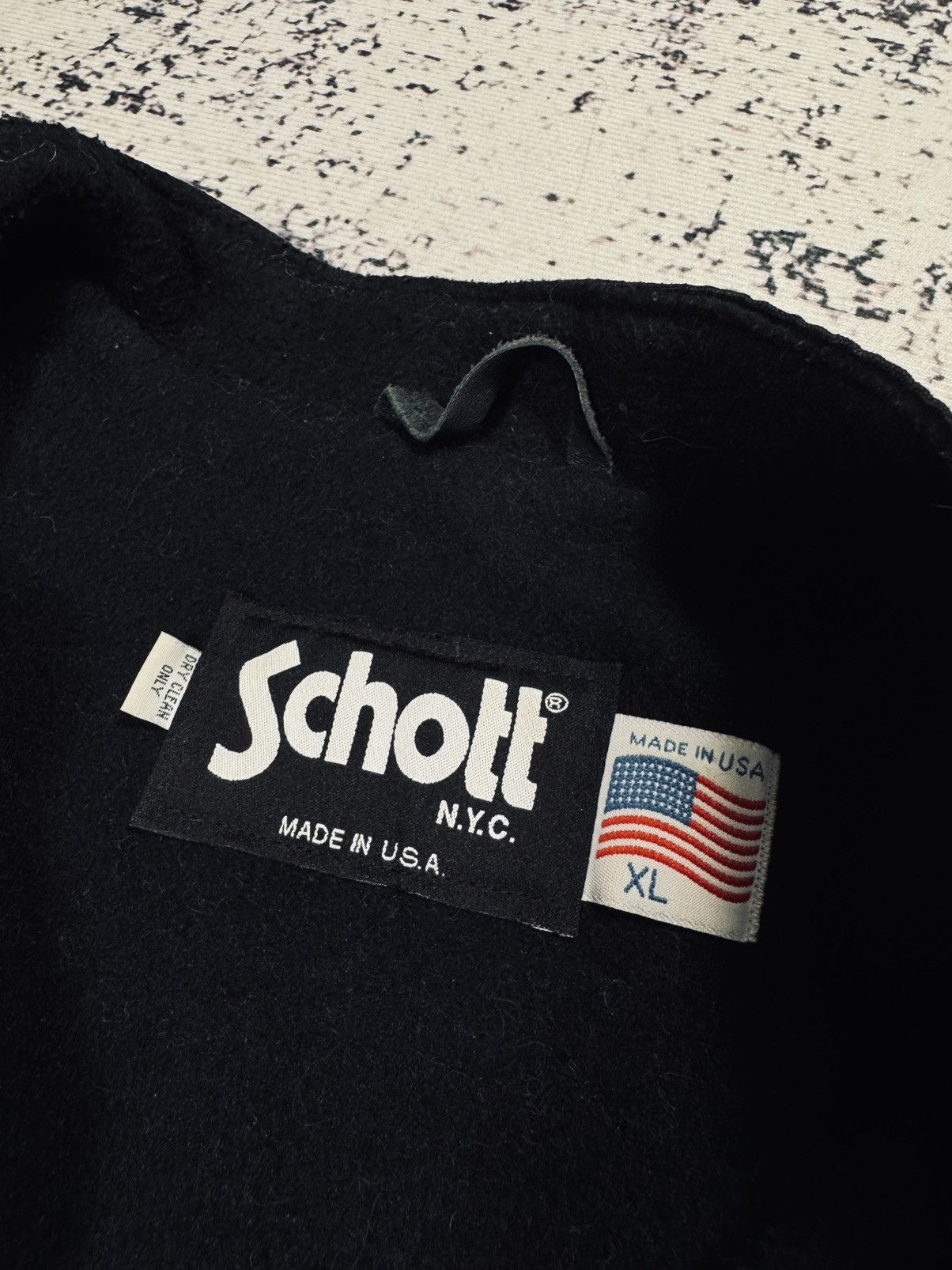 Celine × Schott × Vintage Schott bomber Jacket Celine Dion Usa green black XL Size US XL / EU 56 / 4 - 5 Thumbnail