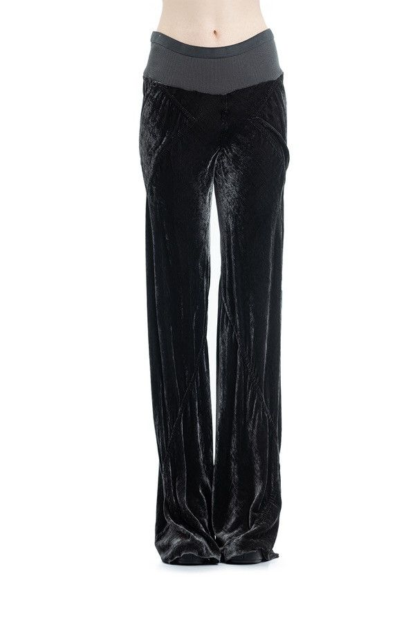 Rick Owens Last Rick Owens High-Waist Velvet Pants Ribbed Waistband Size 32" / US 10 / IT 46 - 1 Thumbnail
