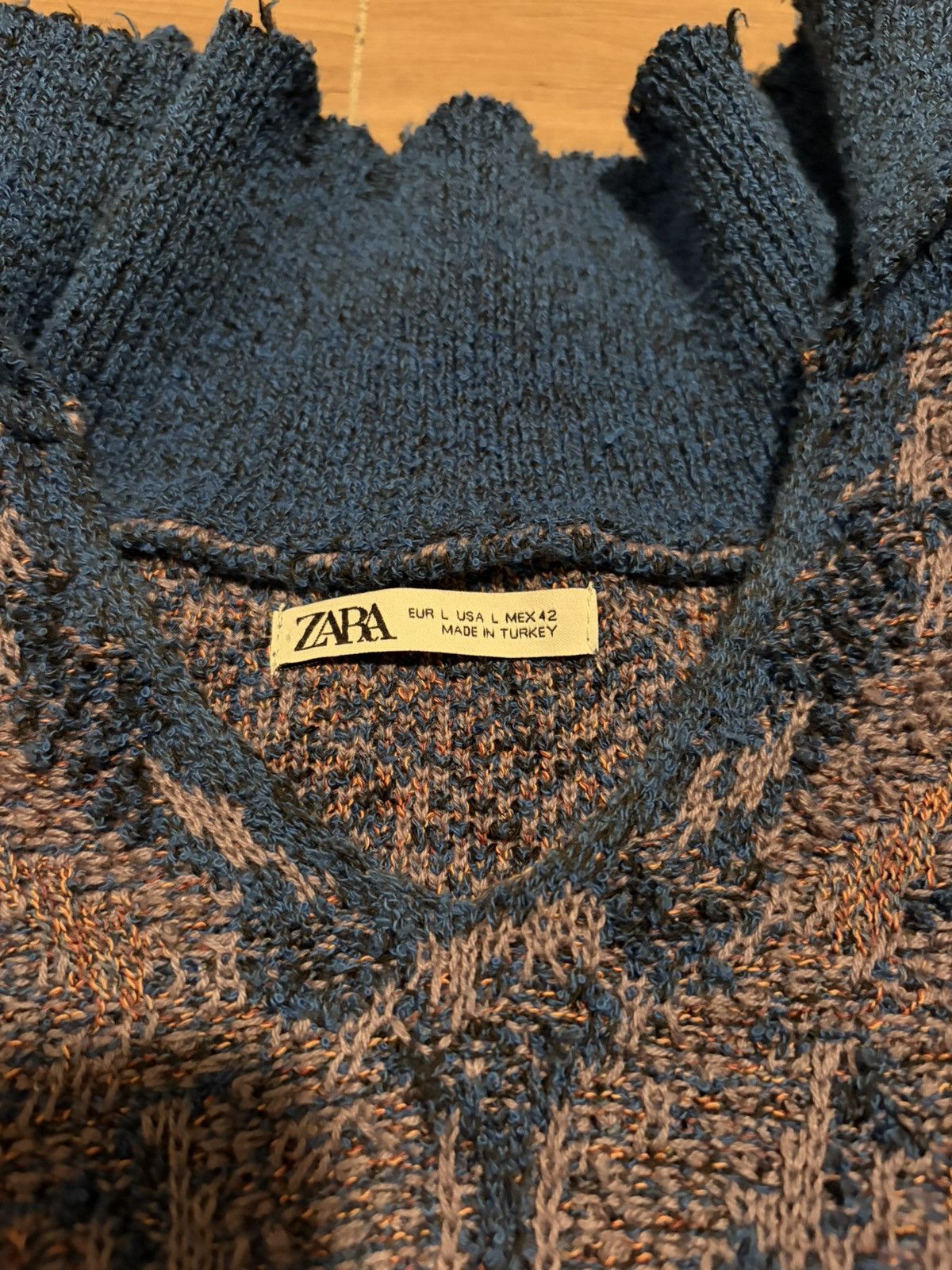 Zara Zara Blue and Purple Sweater Size US L / EU 52-54 / 3 - 3 Thumbnail