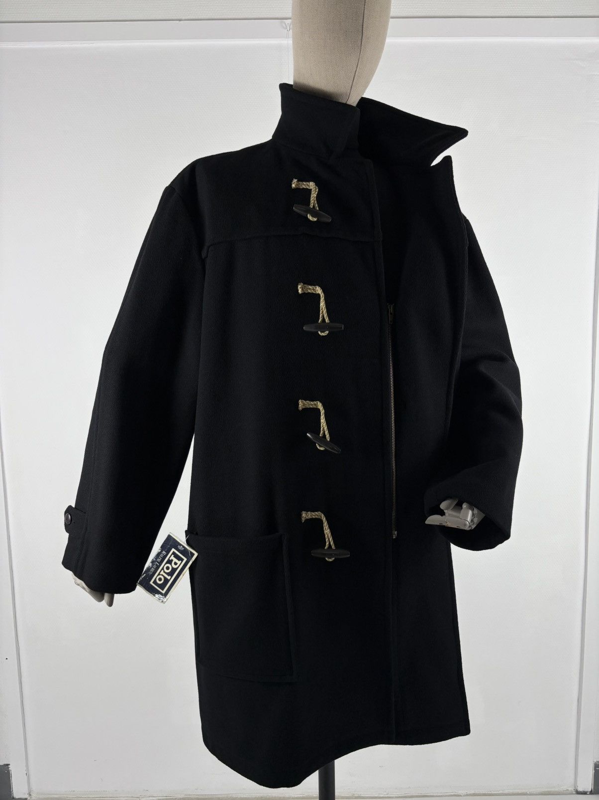 Polo Ralph Lauren DEADSTOCK 90’s POLO RL Admiral Wool Black Duffle Toggle Pea Coat Jacket Trench XL Size US XL / EU 56 / 4 - 10 Thumbnail
