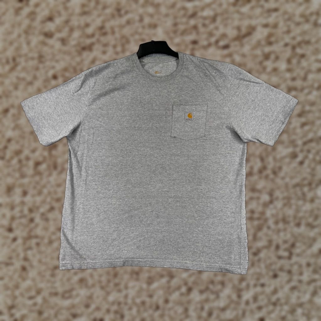 Carhartt VINTAGE Carhartt Shirt Mens XL Gray Short Sleeve Pocket Crew Neck Cotton Blend Size US XL / EU 56 / 4 - 1 Thumbnail