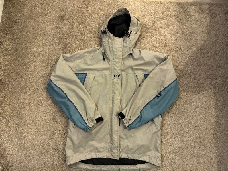 Helly Hansen Men's Jacket Raincoat Windbreaker M Hooded Beige Waterproof Size US M / EU 48-50 / 2 - 1 Thumbnail