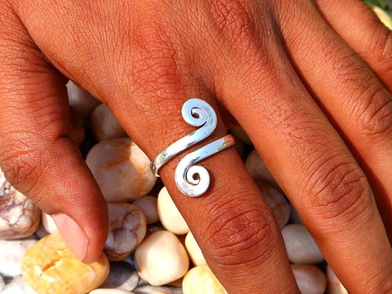 Handmade Spiral Ring, Handmade Sterling Silver Ring, Adjustable Ring, Size ONE SIZE - 7 Thumbnail