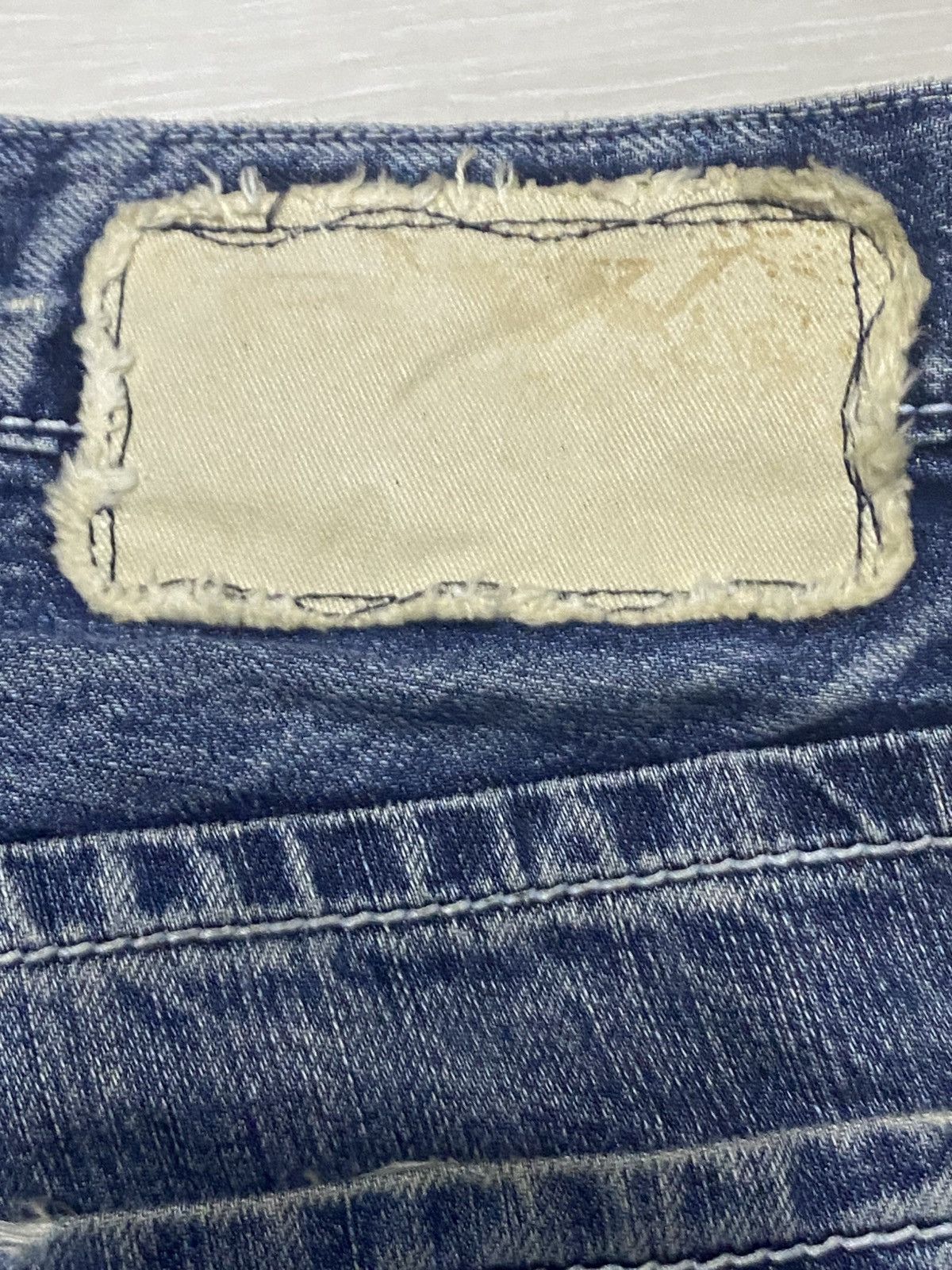 Tornado Mart Vtg Blue Way Made in Nippon Flare Bootcut Distressed Jeans Size US 33 - 17 Thumbnail