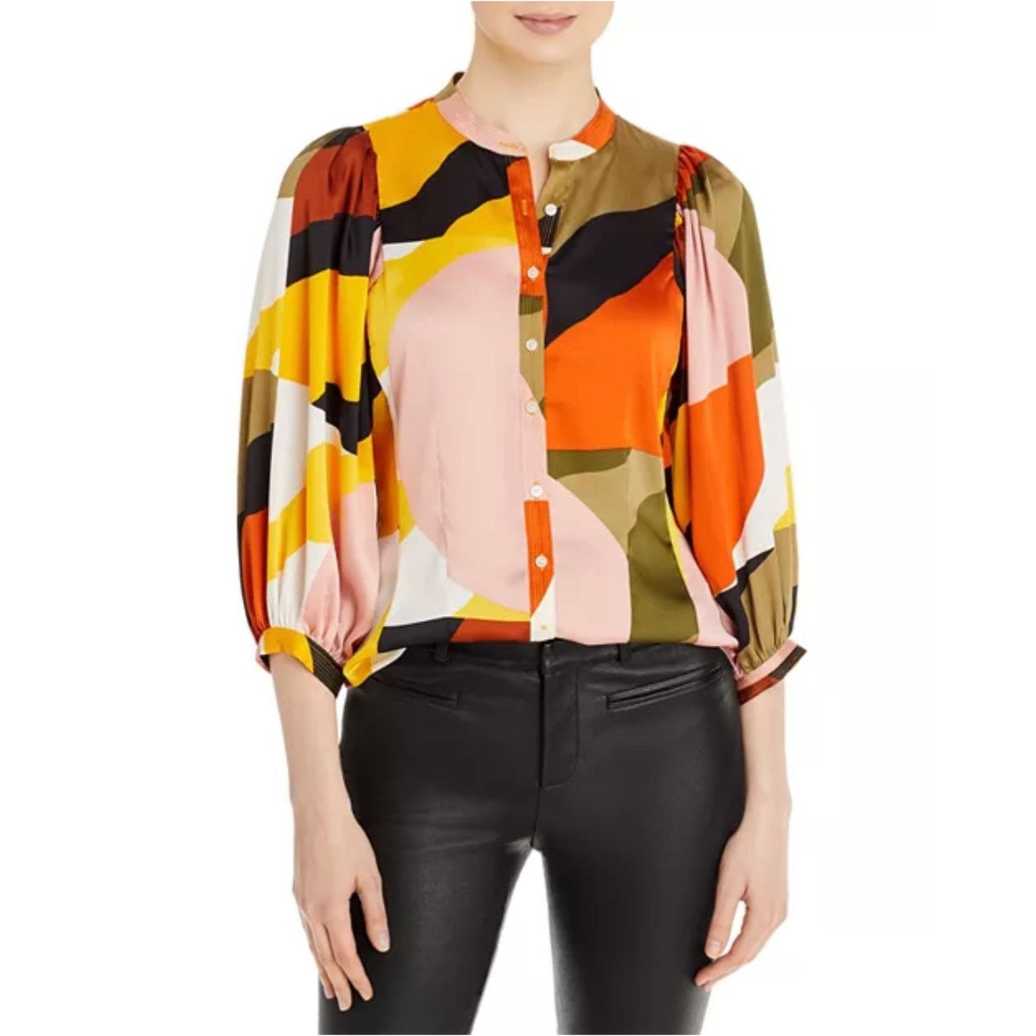 Karl Lagerfeld KARL LAGERFELD size M oversize multicolor blouse in excelle Size M / US 6-8 / IT 42-44 - 5 Thumbnail