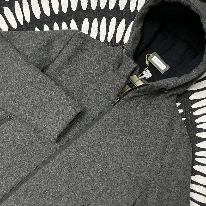 Loro Piana LORO PIANA Gray cashmere heart filled hooded coat Size US M / EU 48-50 / 2 - 2 Thumbnail
