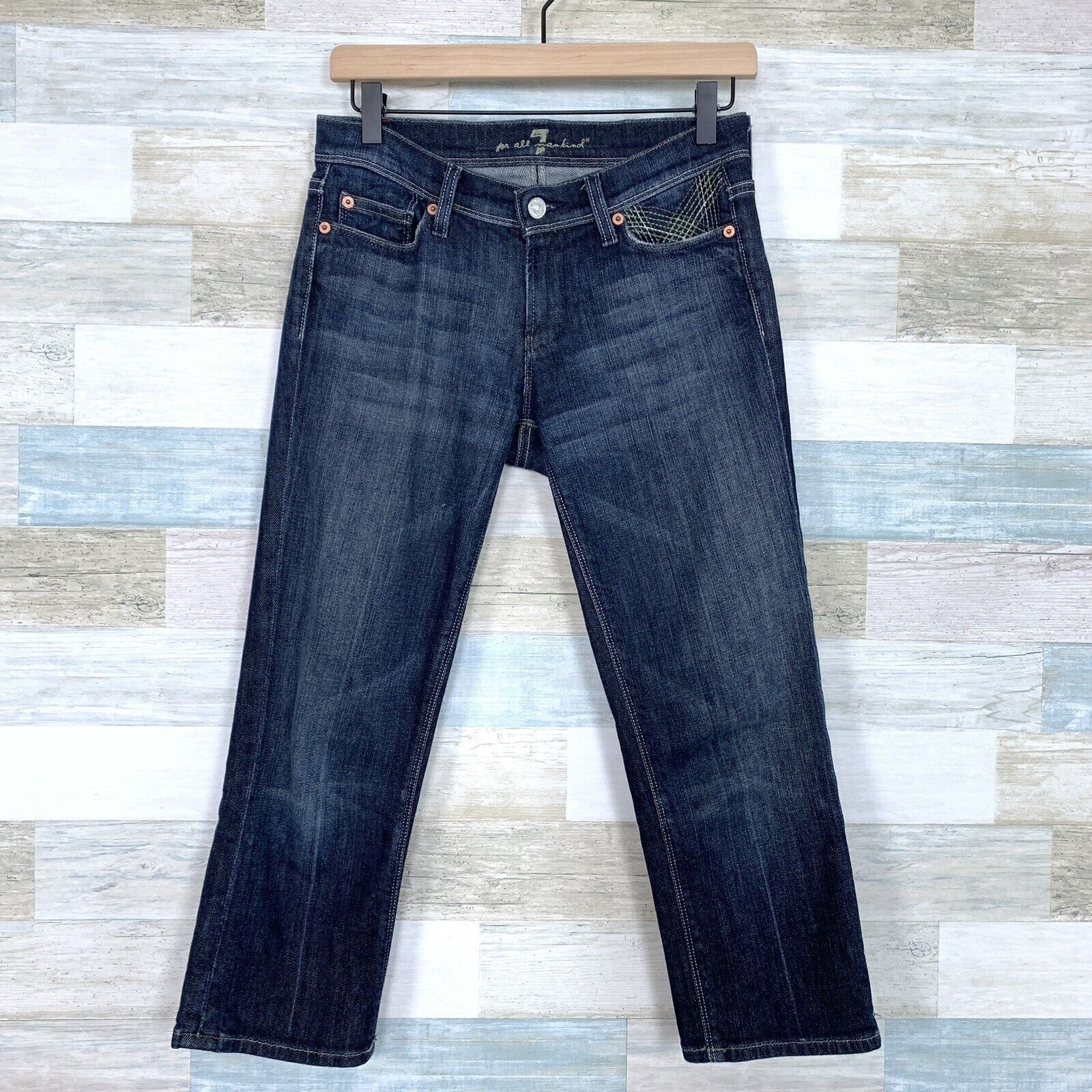 7 For All Mankind 7 For All Mankind Mia Cropped Jeans Dark Low Rise Womens 26 Size 26" / US 2 / IT 38 - 1 Thumbnail
