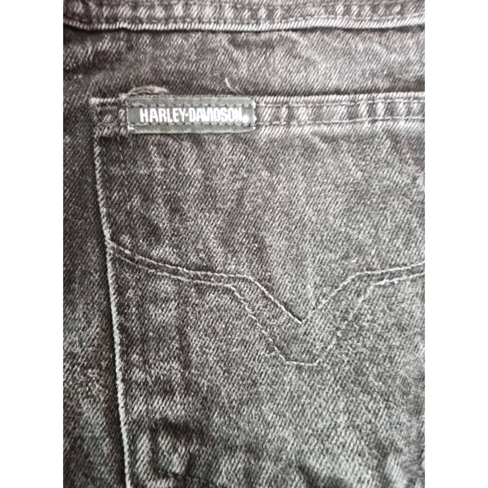 Harley Davidson Harley-Davidson Jeans Woman Size 10 Black Straight Denim 100% Cotton Mid Rise Regular Pattern: Solid Theme: Biker Size 32" / US 10 / IT 46 - 4 Thumbnail