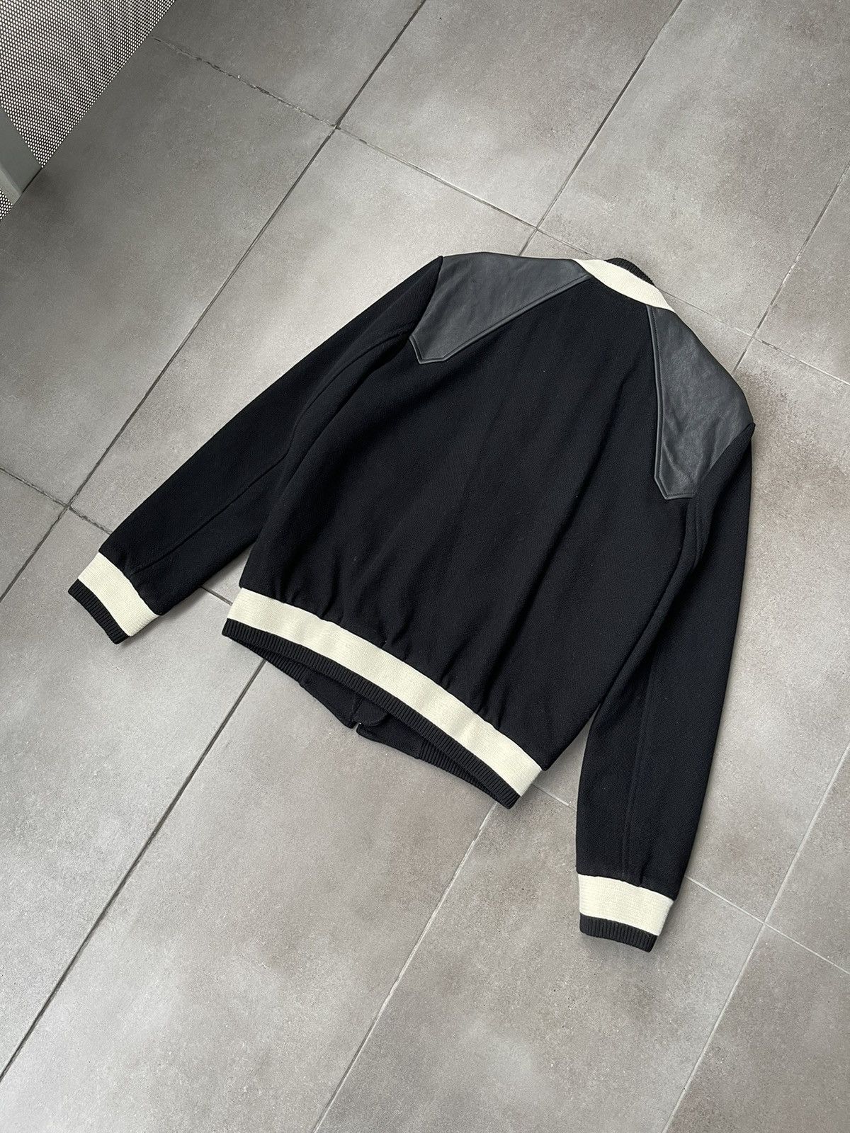 Saint Laurent Paris SS19 Saint Laurent Two Tone Black Wool Teddy Bomber Jacket Size US S / EU 44-46 / 1 - 9 Thumbnail