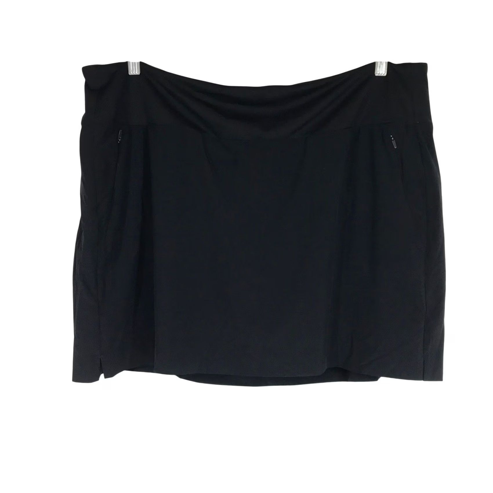 Athleta VINTAGE Athleta Soho Skort Black Active Mini Skirt Zipper Pockets Plus Size 20 20W Women] Size 42" / US 20 - 2 Thumbnail