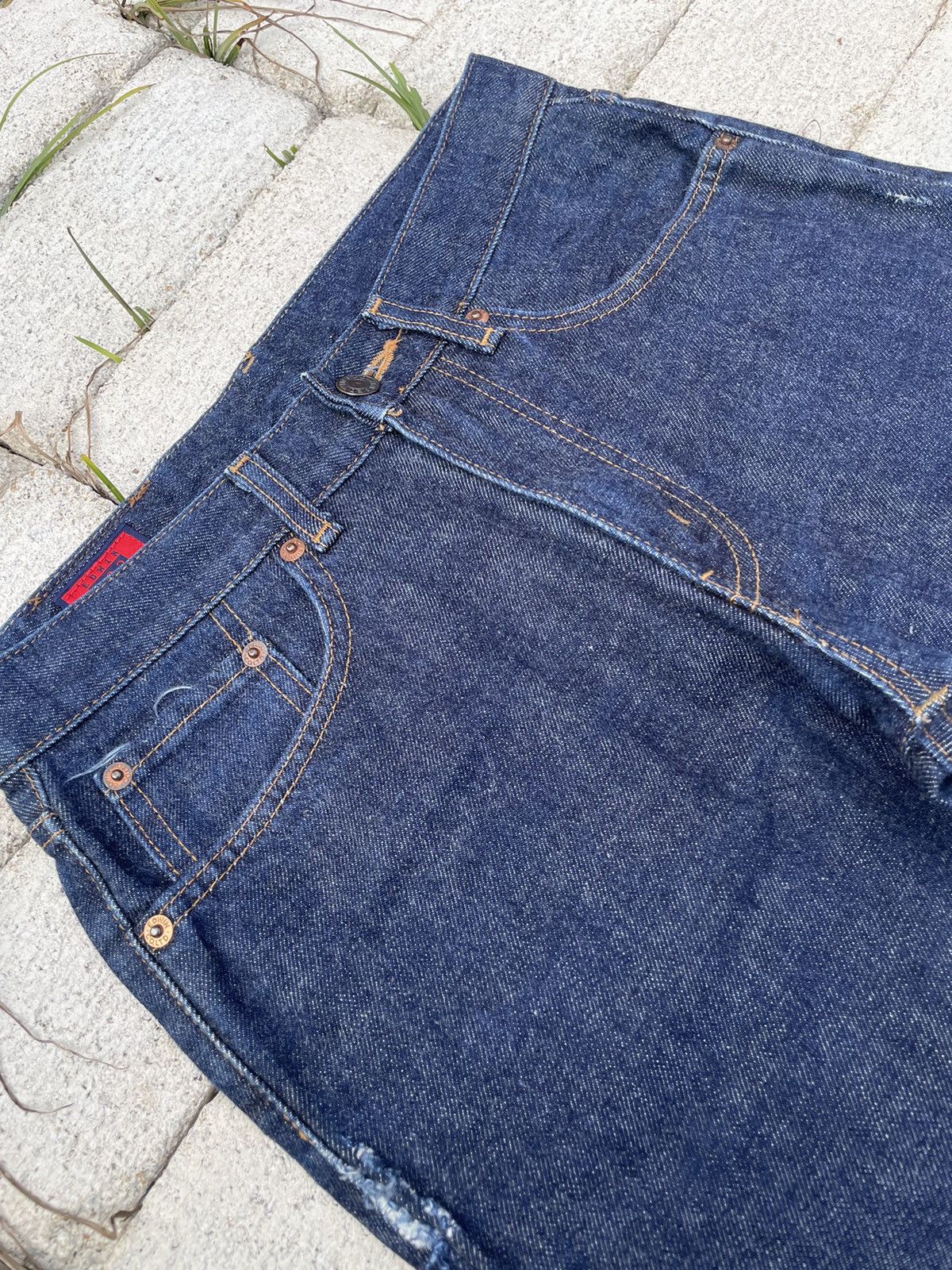 20471120 Edwin Miss 503 Minor Distress Flare Raw Denim (A41) Size 29" - 6 Thumbnail