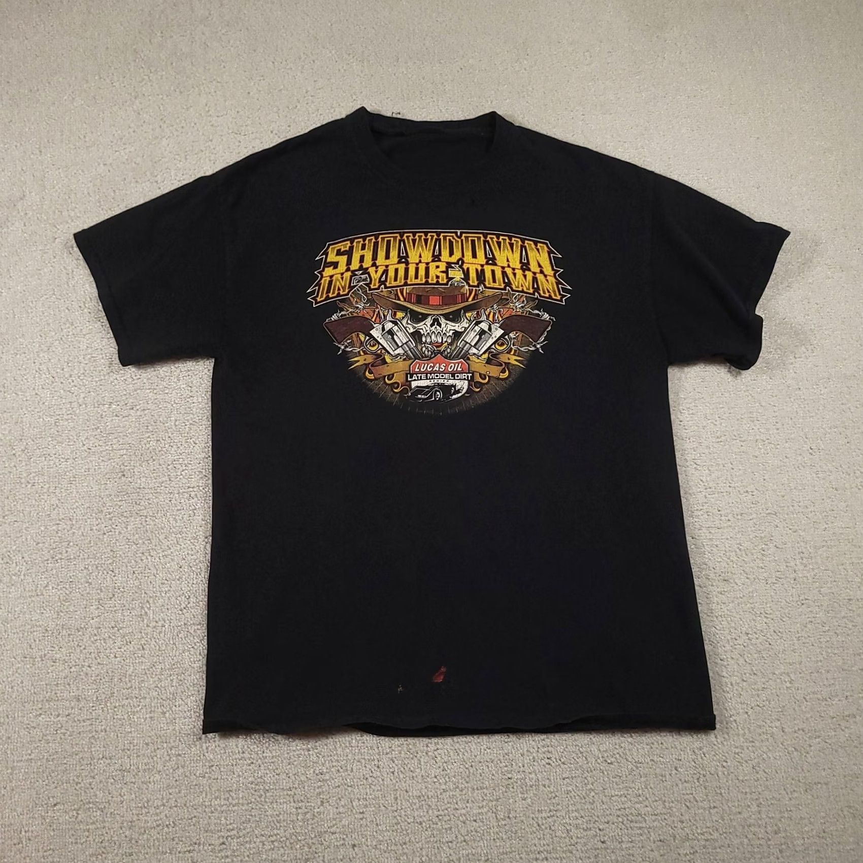 Vintage Lucas Oil Shirt Mens Large Black Racing Graphic Tee Dirt VINTAGE? Size US L / EU 52-54 / 3 - 2 Thumbnail