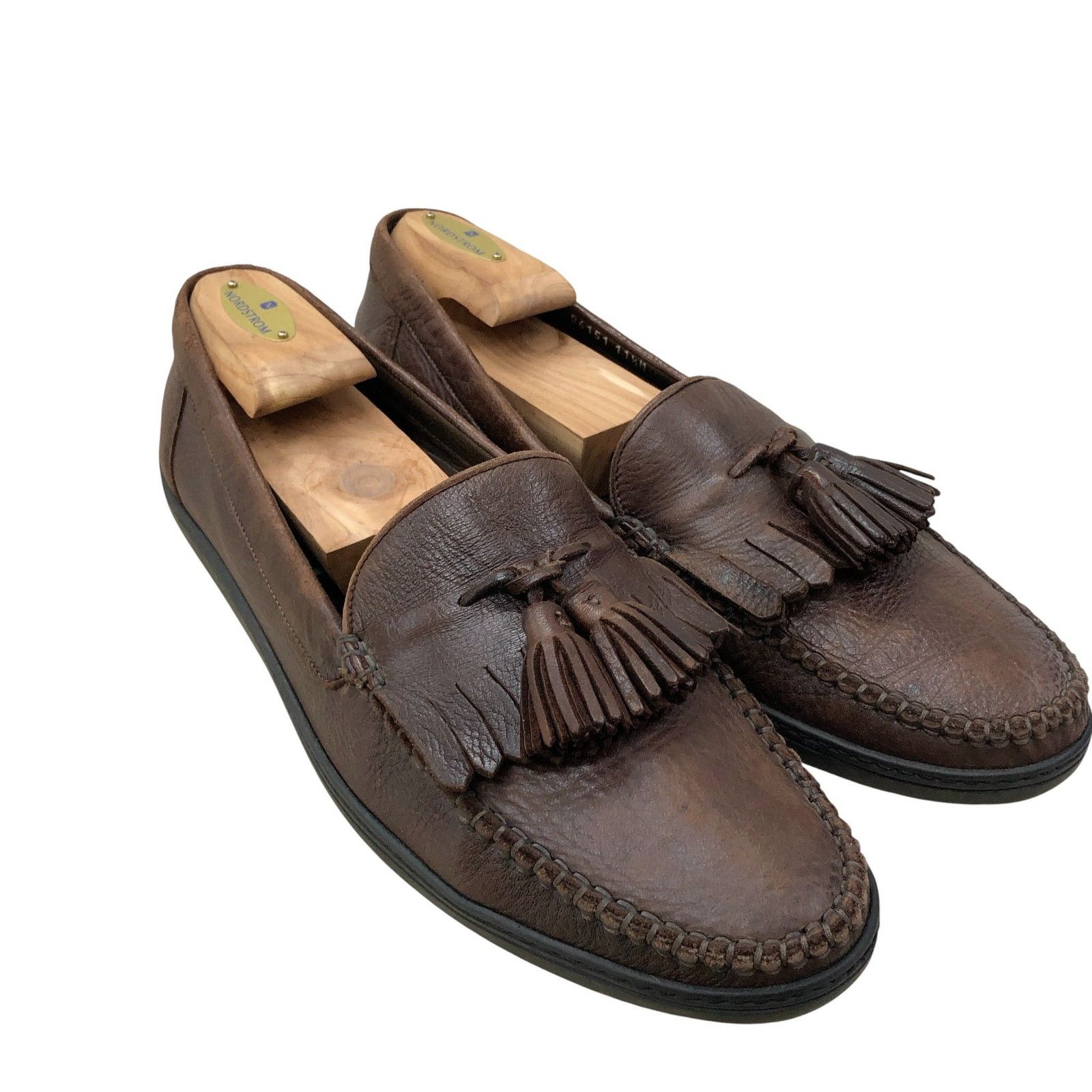 Bragano Bragano Loafers 11.5M Brown Leather Tassel Kiltie Moccasin Size US 11.5 / EU 44-45 - 1 Thumbnail