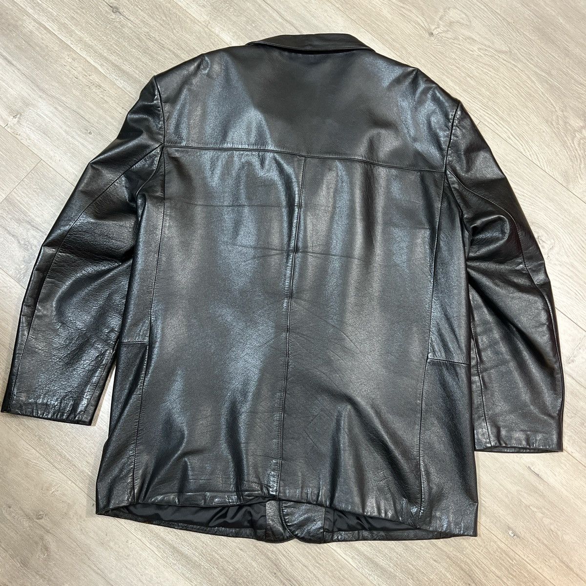 Danier × Vintage Danier Blazer Style Black Leather Jacket Size US XXL / EU 58 / 5 - 3 Thumbnail