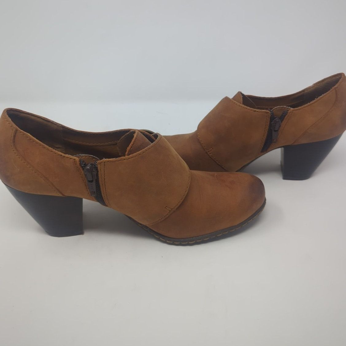 Boc BOC Brown Zip Up Buckle Block Heel Ankle Booties Size 8 Size US 8 / IT 38 - 6 Thumbnail
