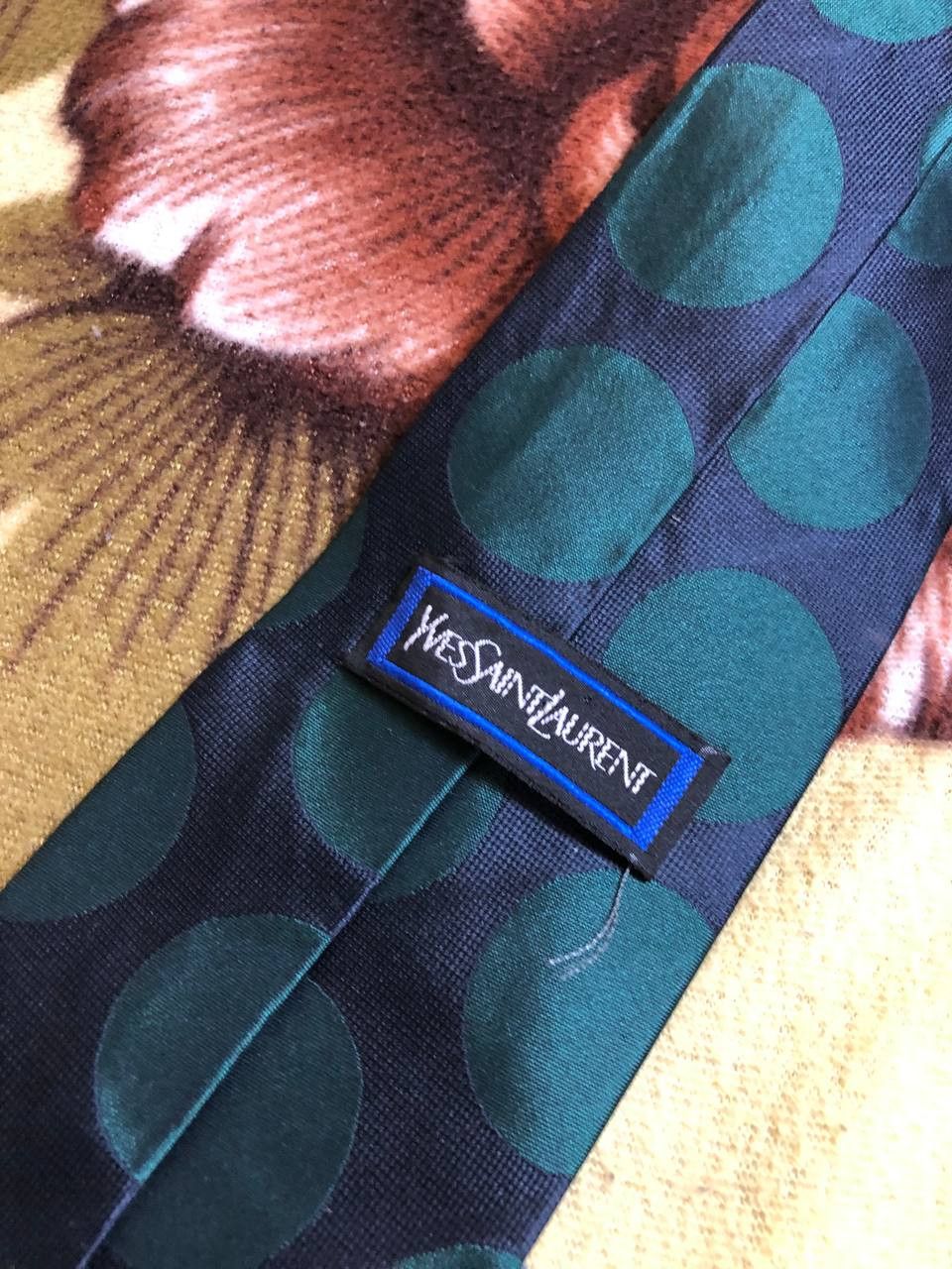 Yves Saint Laurent Yves Saint Laurent Tie Dark Polka Dot Necktie Size ONE SIZE - 2 Thumbnail