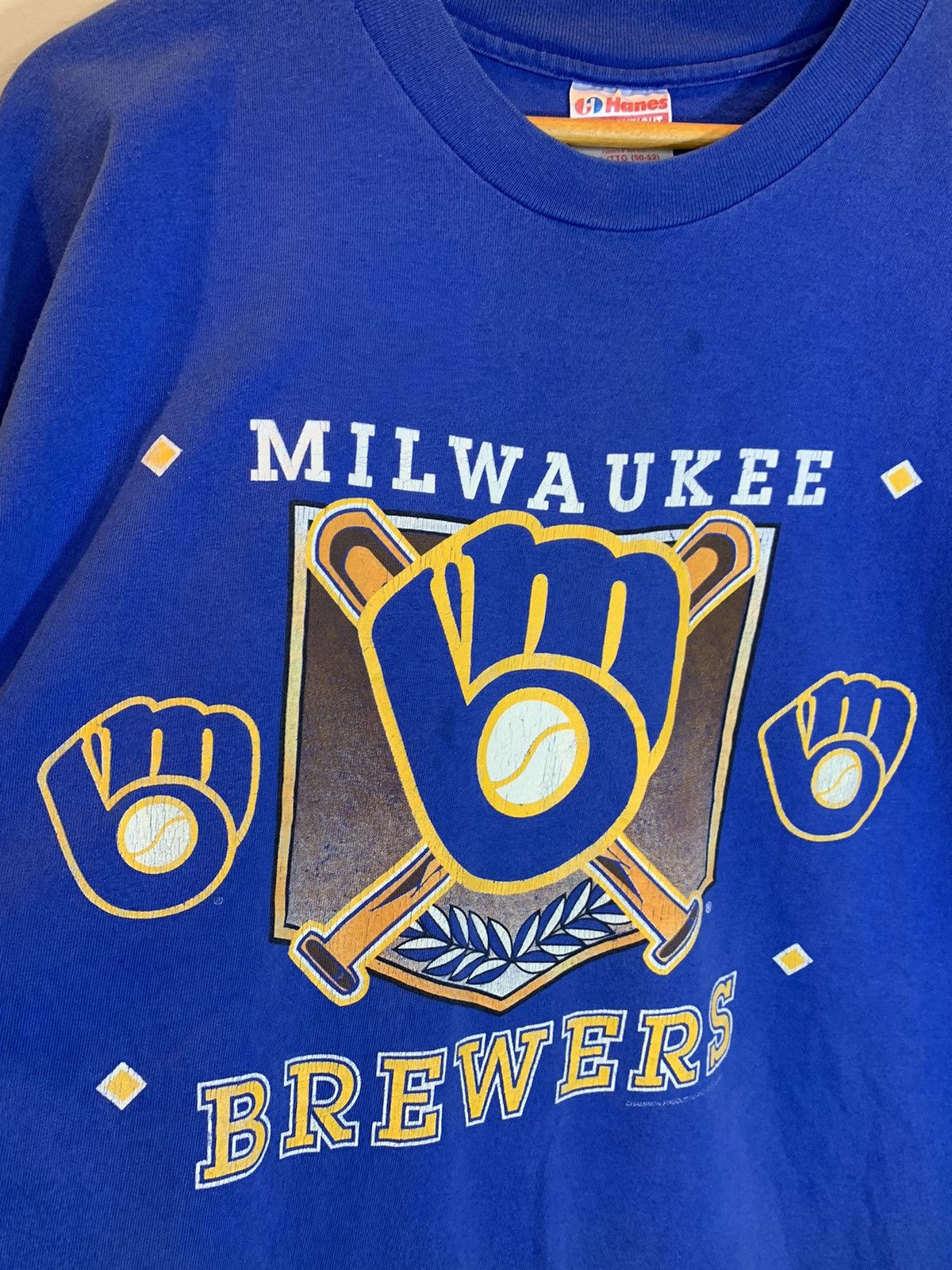 MLB *RARE* Vintage 1991 Milwaukee Brewers MLB Champion T-Shirt Size US XXL / EU 58 / 5 - 2 Thumbnail