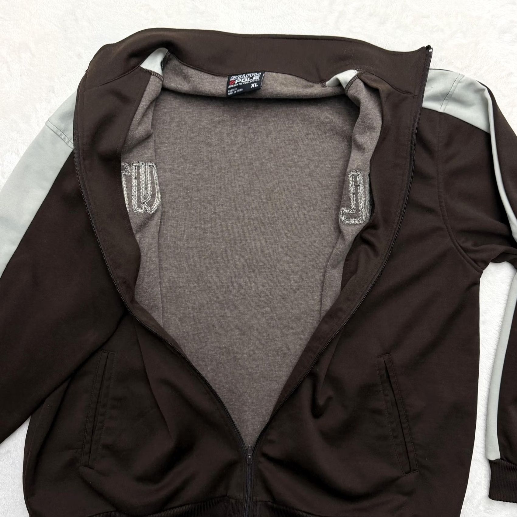 Southpole South Pole Track Jacket Men XL Brown Colorblock Full Zip Pockets Athletic Gym & Training Regular Size US XL / EU 56 / 4 - 7 Thumbnail