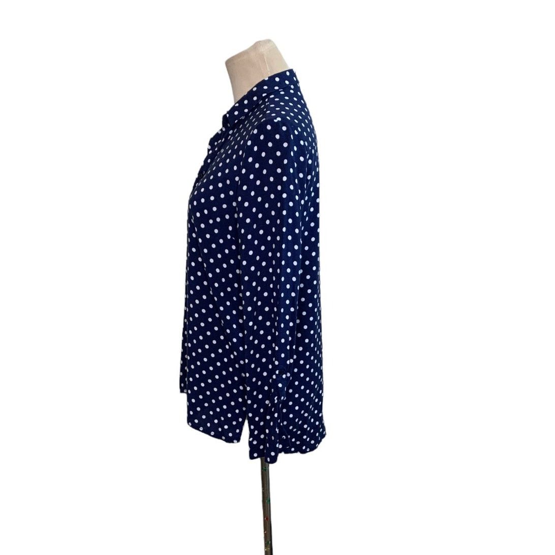 H&M H&M blue white polka dots long sleeves buttoned shirt size 4 Size S / US 4 / IT 40 - 5 Thumbnail
