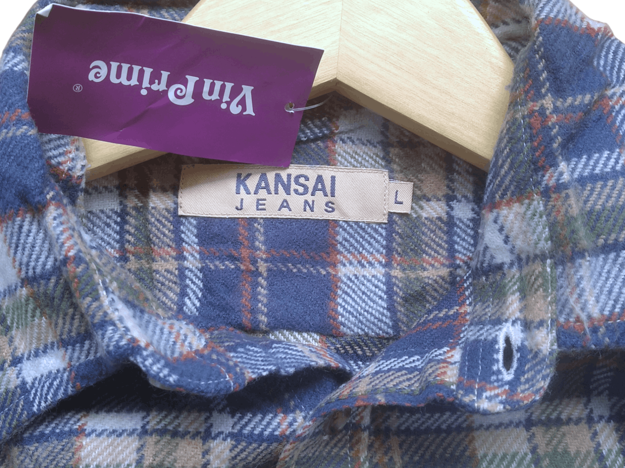 Japanese Brand × Kansai Yamamoto × Vintage Flannel Kansai Jeans by Kansai Yamamoto Wool Shirt Size US M / EU 48-50 / 2 - 3 Thumbnail