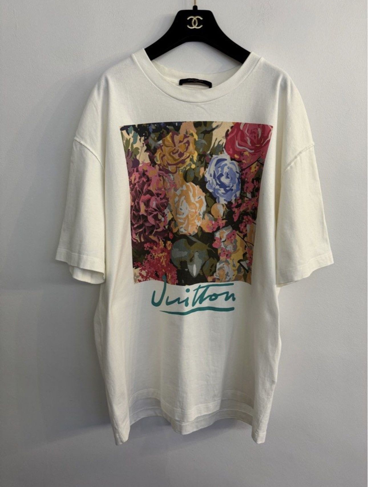 image of Louis Vuitton Tapestry T-Shirt in White, Men's (Size 2XL)