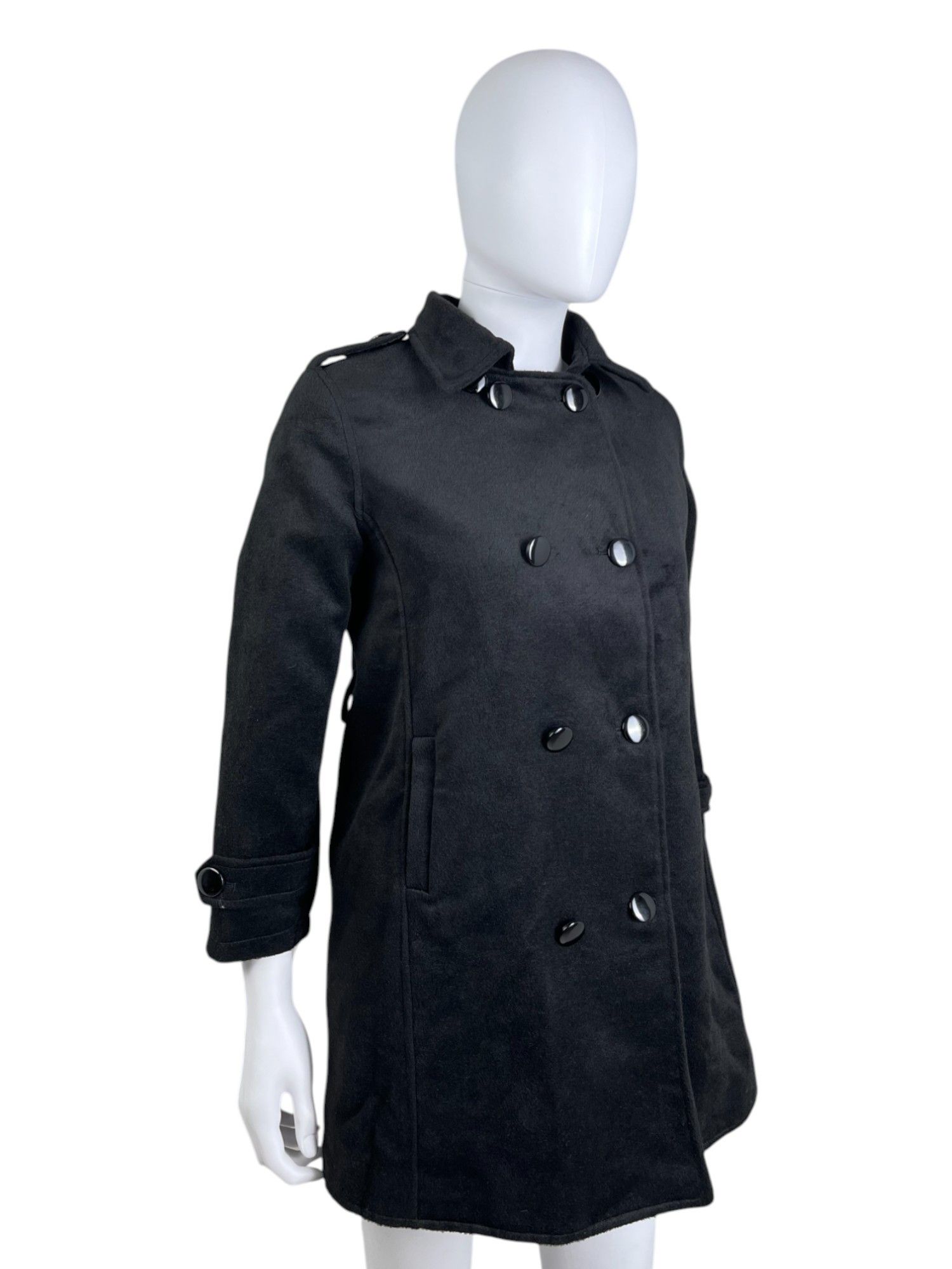 Ann Demeulemeester Double Breasted Wool Black Coat Size L / US 10 / IT 46 - 2 Thumbnail