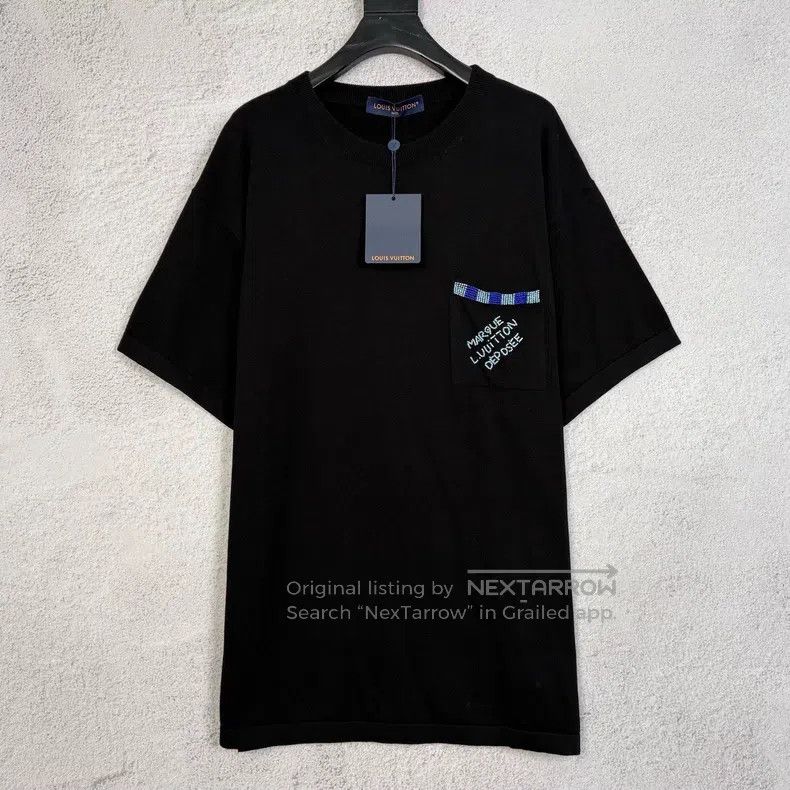 Louis Vuitton Louis Vuitton Pocket Beaded Letter Logo Black Knit Short S Size US XL / EU 56 / 4 - 1 Thumbnail