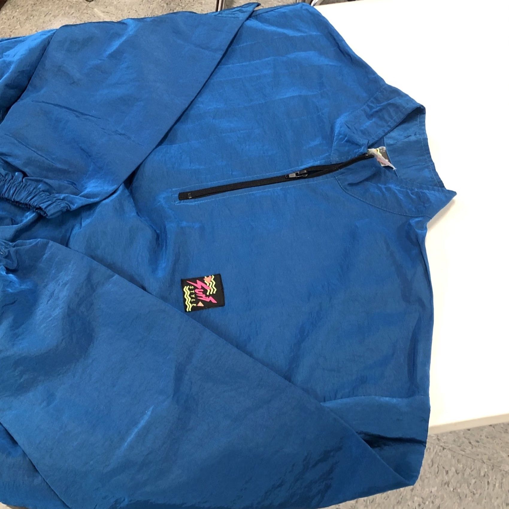 Vintage VINTAGE Surf Style Windbreaker Jacket One Size Blue 1/4 Zip Nylon Softshell Logo Zipper Men Size US M / EU 48-50 / 2 - 7 Thumbnail
