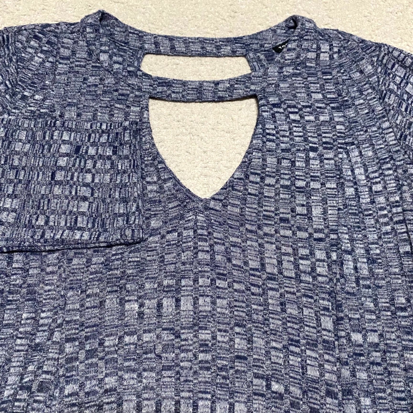 Torrid Torrid Dress Blue 1X 3/4 Sleeve Keyhole Neck A-Line Mini Knit Polyester Rayon Plus Womens Shirt? Size XL / US 12-14 / IT 48-50 - 5 Thumbnail