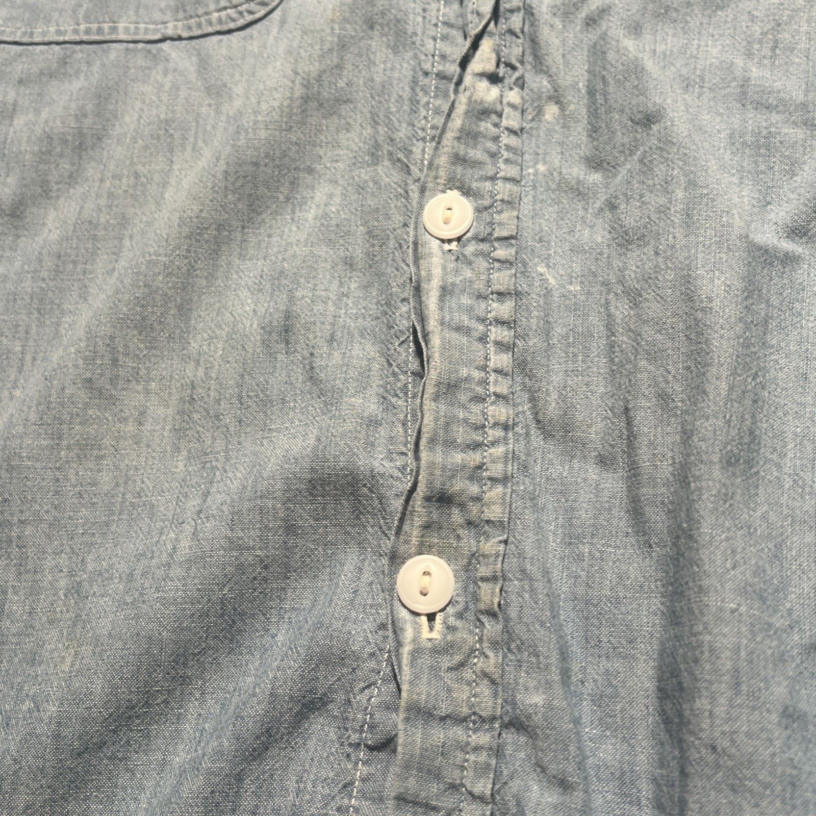 JCPenney Vintage 50s Penneys Sanforized Cotton Chambray Shirt Tall L Size US L / EU 52-54 / 3 - 7 Thumbnail