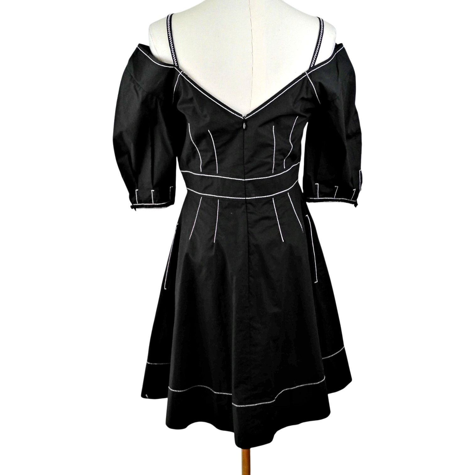 Derek Lam 10 Crosby Derek Lam 10 Crosby Poplin Off Shoulder Fit Flare Mini Dress Size M / US 6-8 / IT 42-44 - 3 Thumbnail
