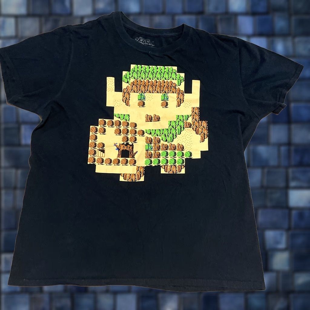 Vintage Lootwear Nintendo The Legend Of Zelda Graphic Map T-Shirt Mens Large Black Short Sleeve Crew Neck Graphic Tee Size US L / EU 52-54 / 3 - 1 Thumbnail