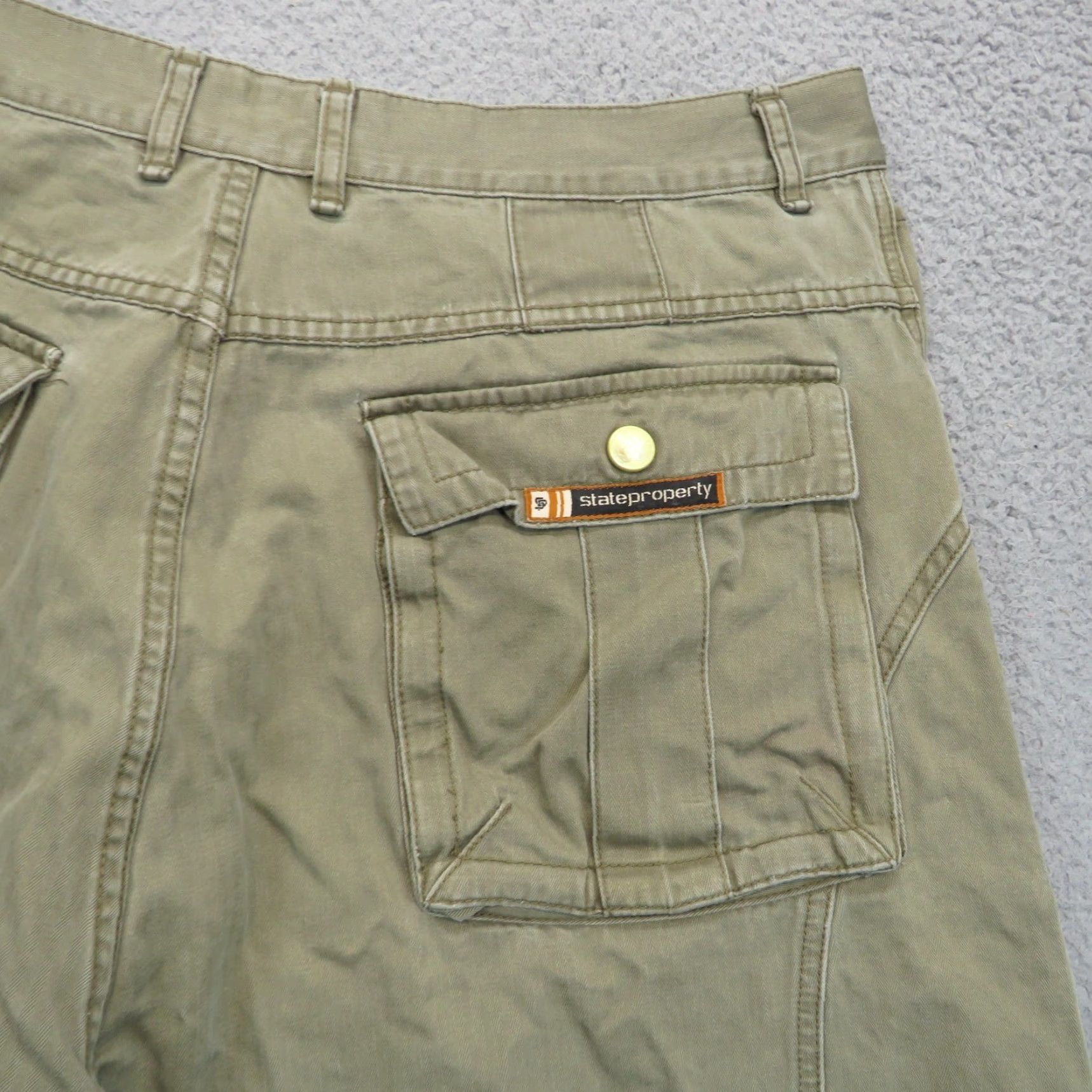 Vintage VINTAGE State Property Shorts Mens 42 Baggy Y2K Cargo Rocawear Denim Green Skater Size US 40 / EU 56 - 3 Thumbnail