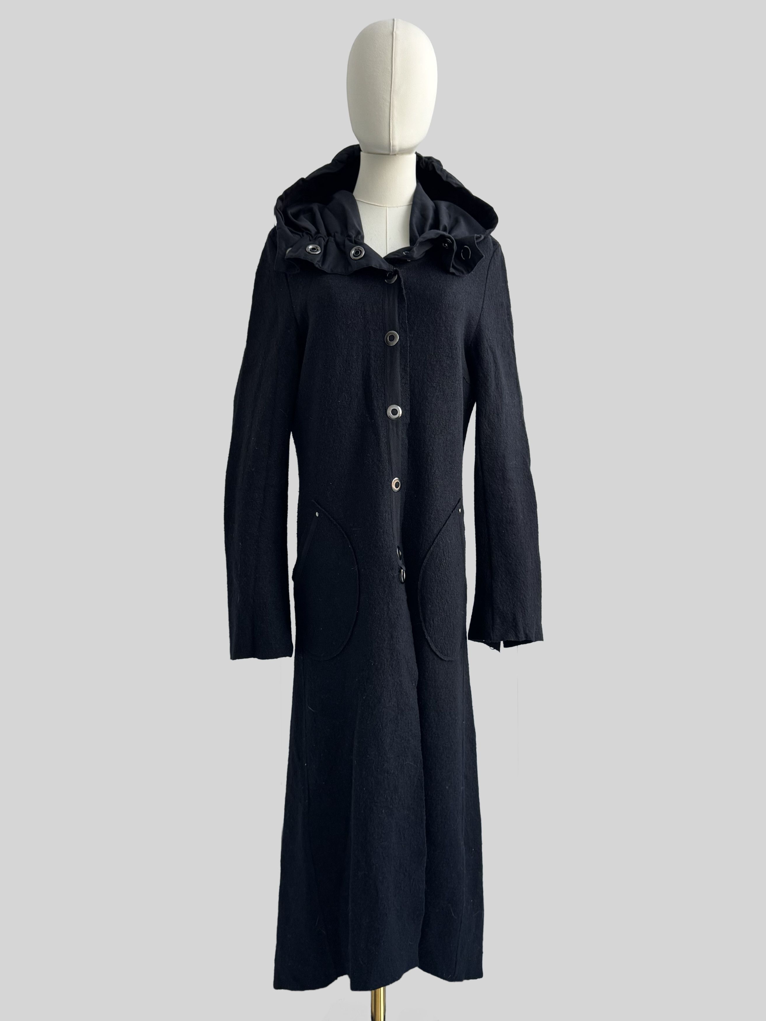 Cop Copine Cop Copine Vintage Laine Wool Hooded Coat (D10) Size M / US 6-8 / IT 42-44 - 1 Thumbnail